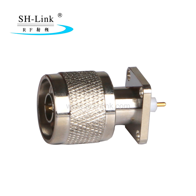 nickel plated N male flange mount with micro strip connector rf connector